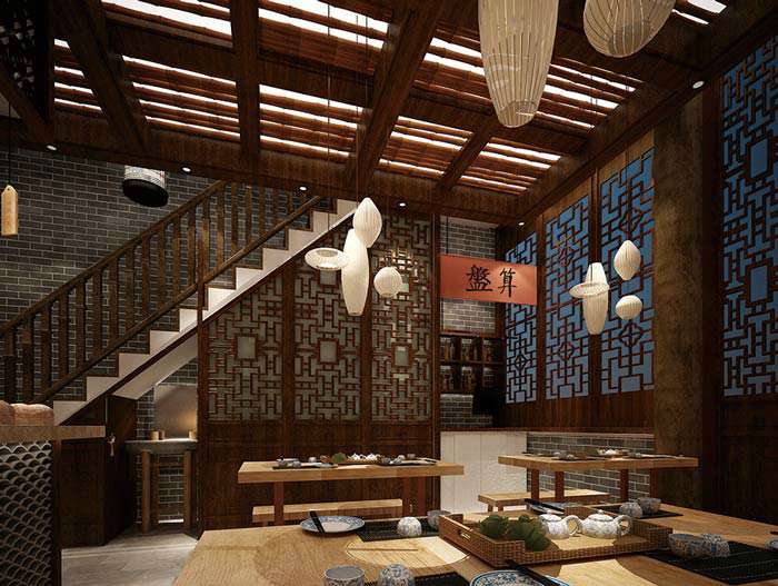中式面館裝修設(shè)計效果圖
