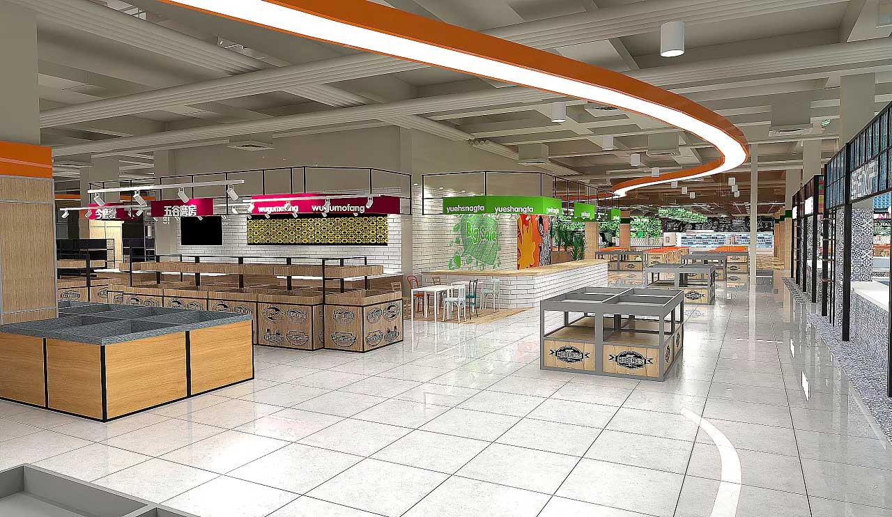 鄭州生鮮大賣場裝修設(shè)計效果圖