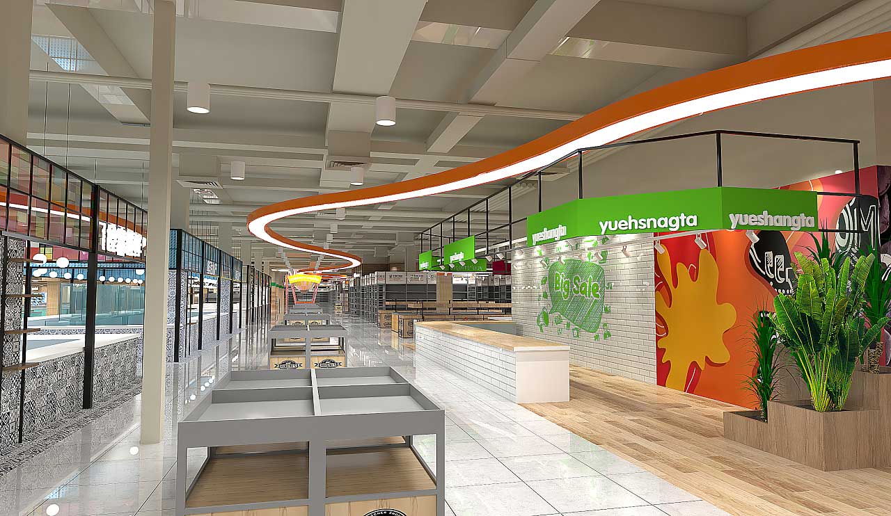 鄭州生鮮大賣場裝修設(shè)計效果圖