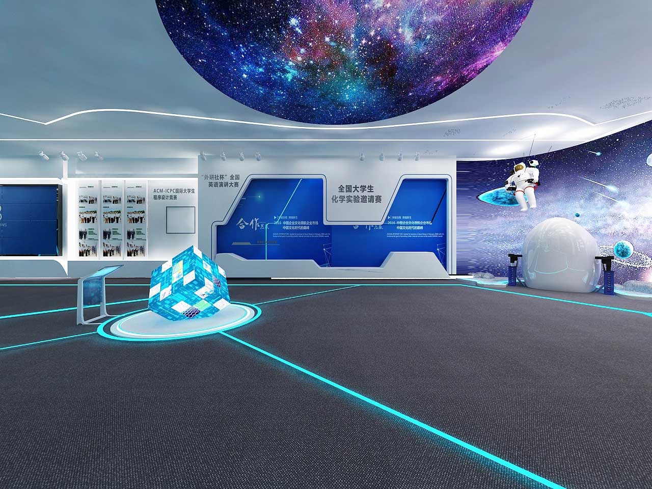 鄭州學(xué)校科技展館裝修設(shè)計效果圖