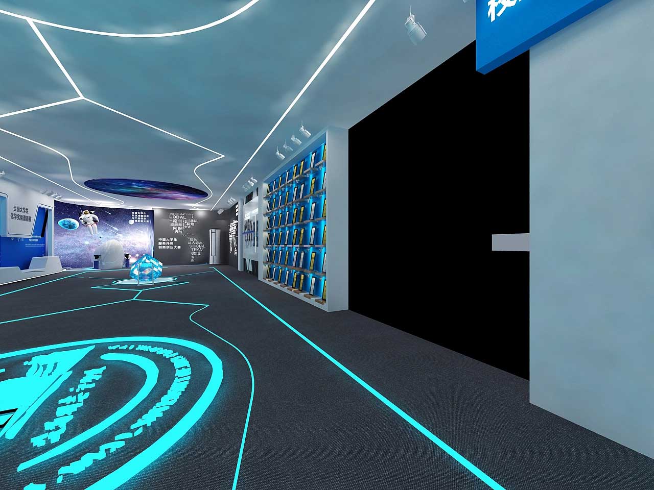 鄭州學(xué)校科技展館裝修設(shè)計效果圖
