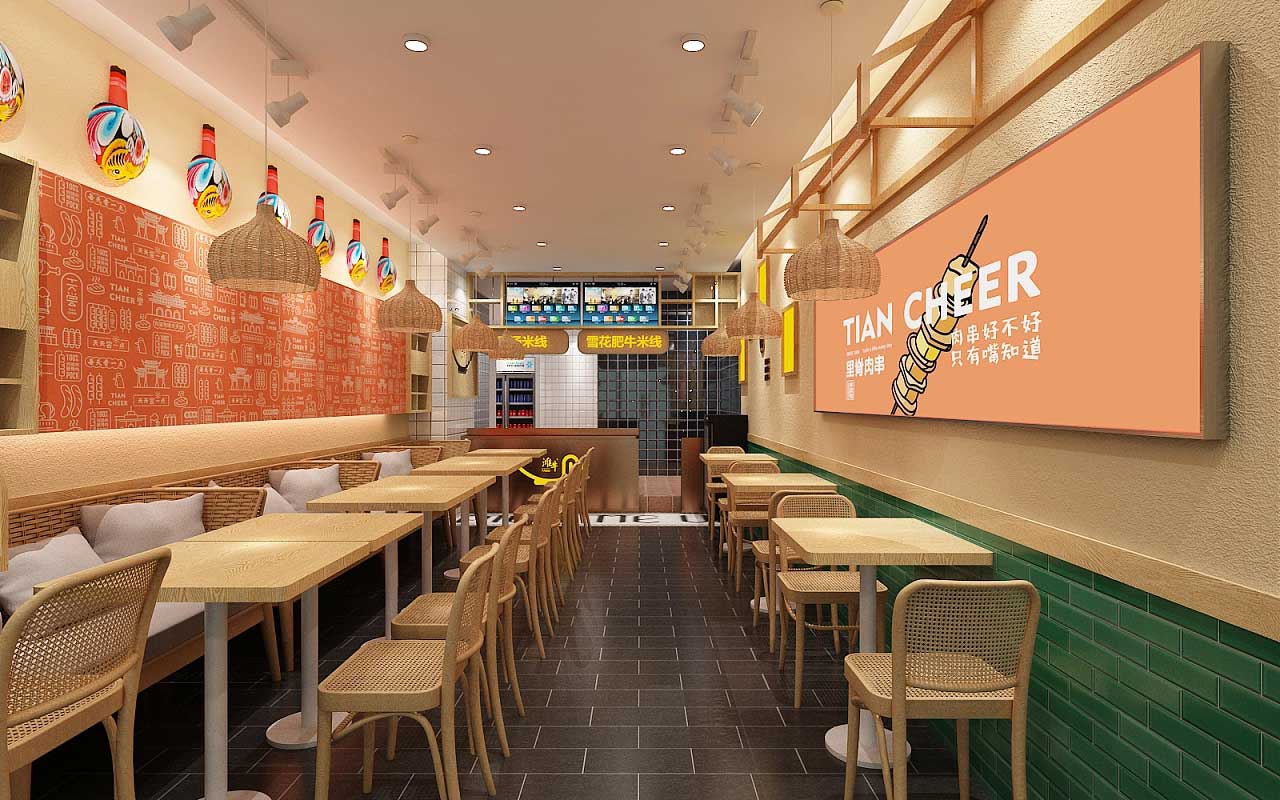 鄭州米線(xiàn)店裝修效果圖-米線(xiàn)店裝修設(shè)計(jì)案例