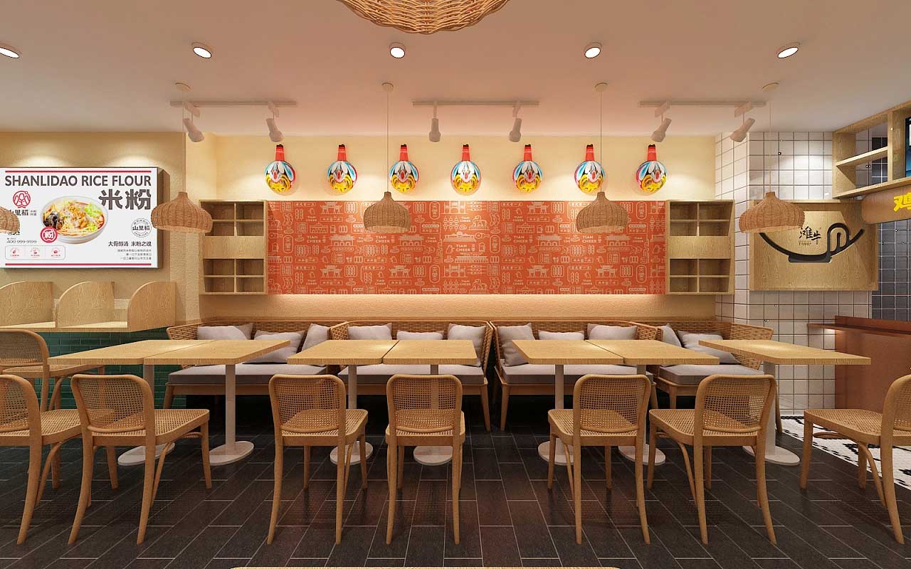 鄭州米線(xiàn)店裝修效果圖-米線(xiàn)店裝修設(shè)計(jì)案例