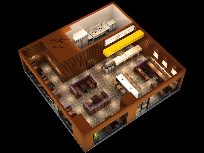 鄭州米粉店設(shè)計-米粉店裝修設(shè)計效果圖