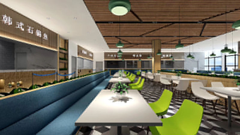 1600平米員工食堂裝修設(shè)計(jì)效果圖