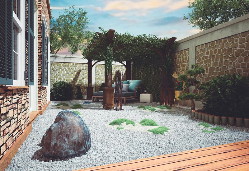 鄭州別墅庭院設計效果圖