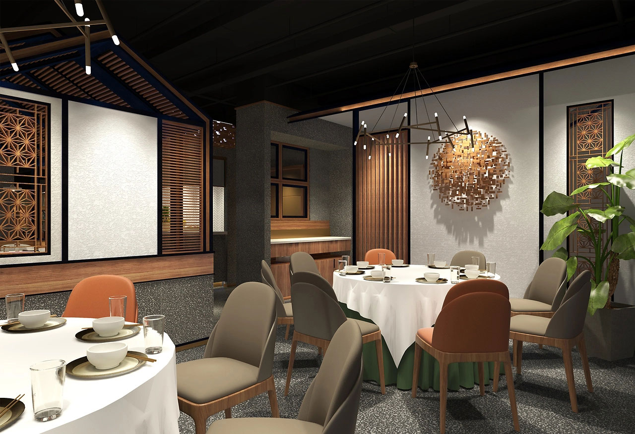 285平米鄭州中餐廳裝修設(shè)計效果圖