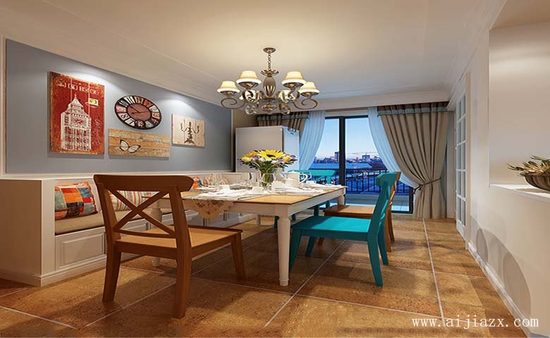 美式混搭風(fēng)格中戶(hù)型裝修效果圖