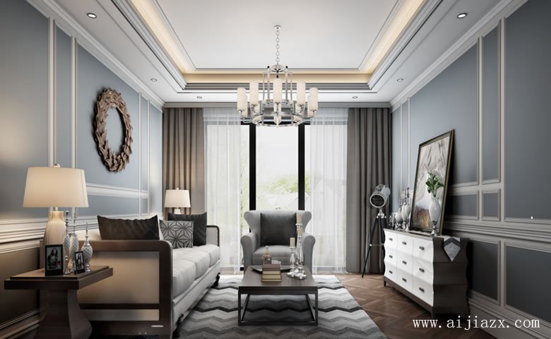 簡歐風格大戶型裝修效果圖