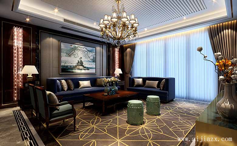 寬闊的混搭風(fēng)格大戶型客廳裝修效果圖