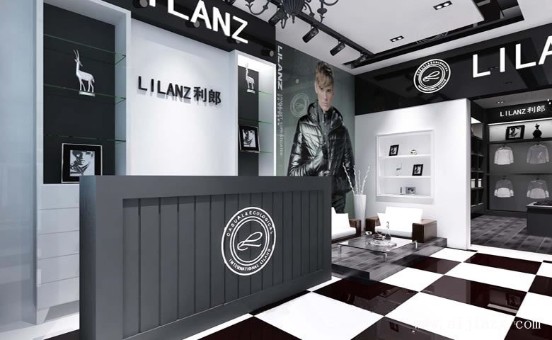 時(shí)尚大方的男裝專賣店鋪前臺裝修效果圖