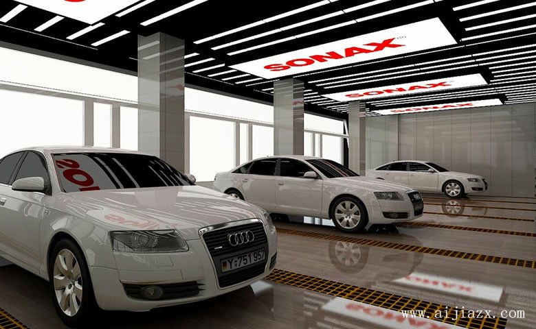 簡約格調(diào)的汽車銷售中心展示廳裝修效果圖
