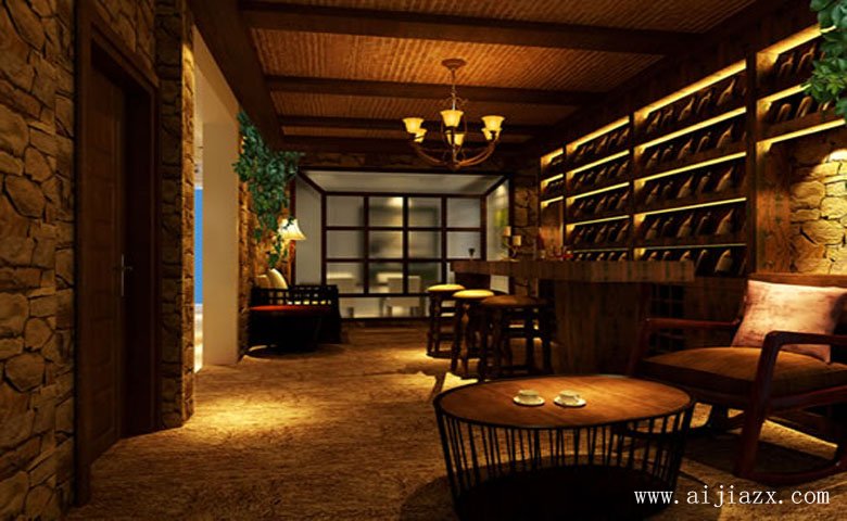 雅致仿古的340平米簡(jiǎn)約歐式風(fēng)格雙層別墅酒窖裝修效果圖